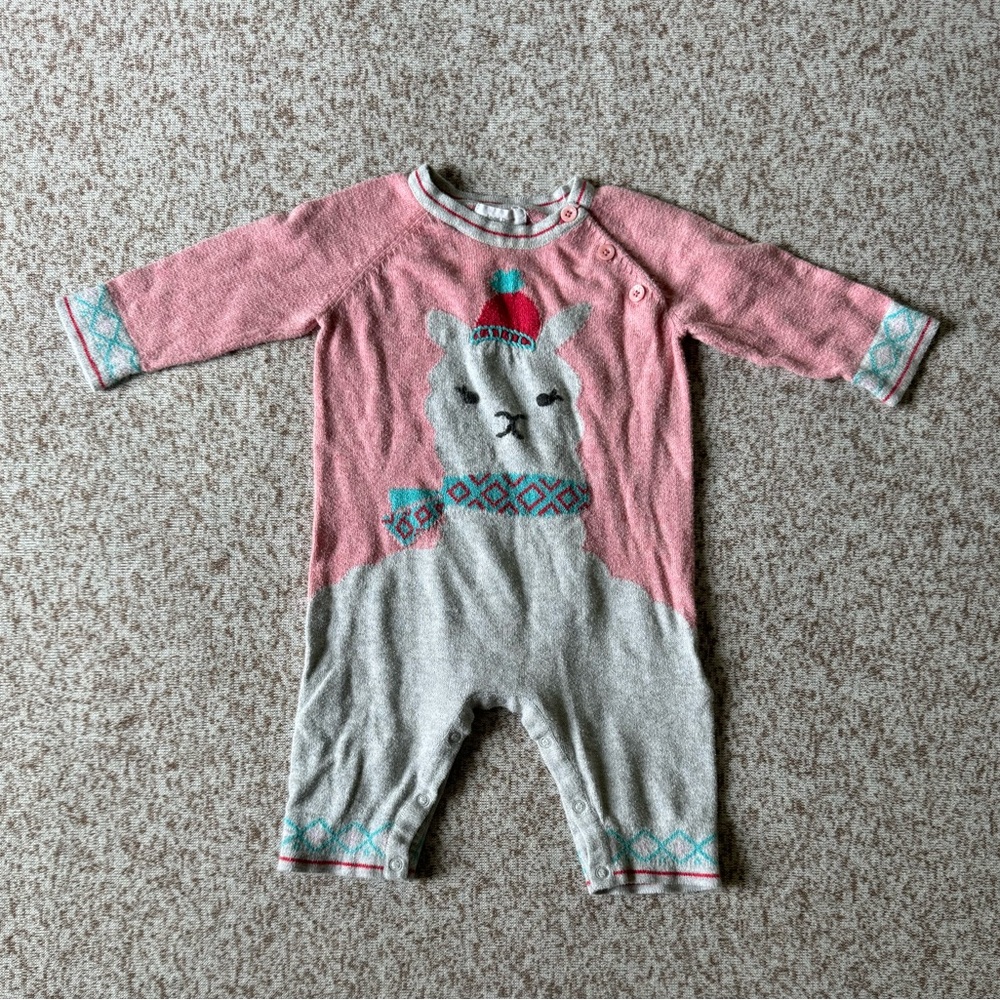 5/$25 Angel Dear Baby Girl Knit Alpaca Jumpsuit
